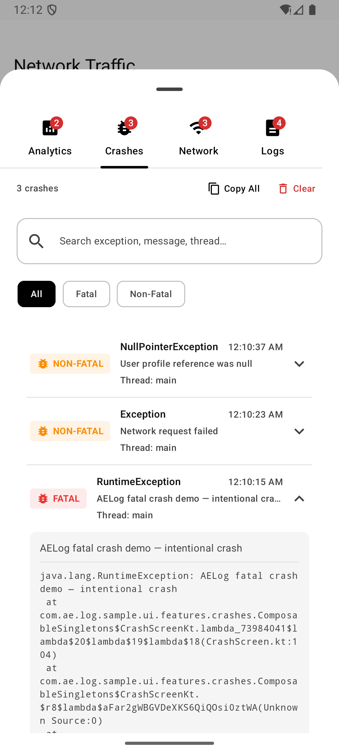 AELog Crashes